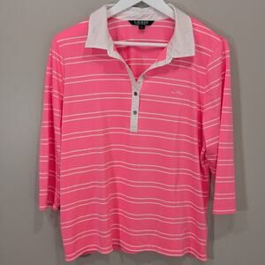 Lauren Ralph Lauren Neon Polo Golf Tennis Athleisure Travel Resort - Size XL